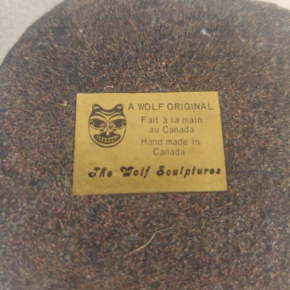 A Wolf Original Canada Igloo Eskimo Inuit Carved Soapstone Handmade Sculpture - Picture 7 of 12